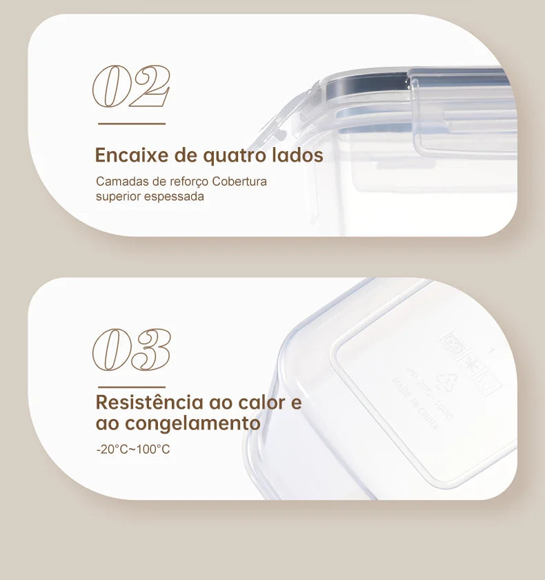 Conjunto de Recipientes Herméticos TPC (10 ou 15 peças)