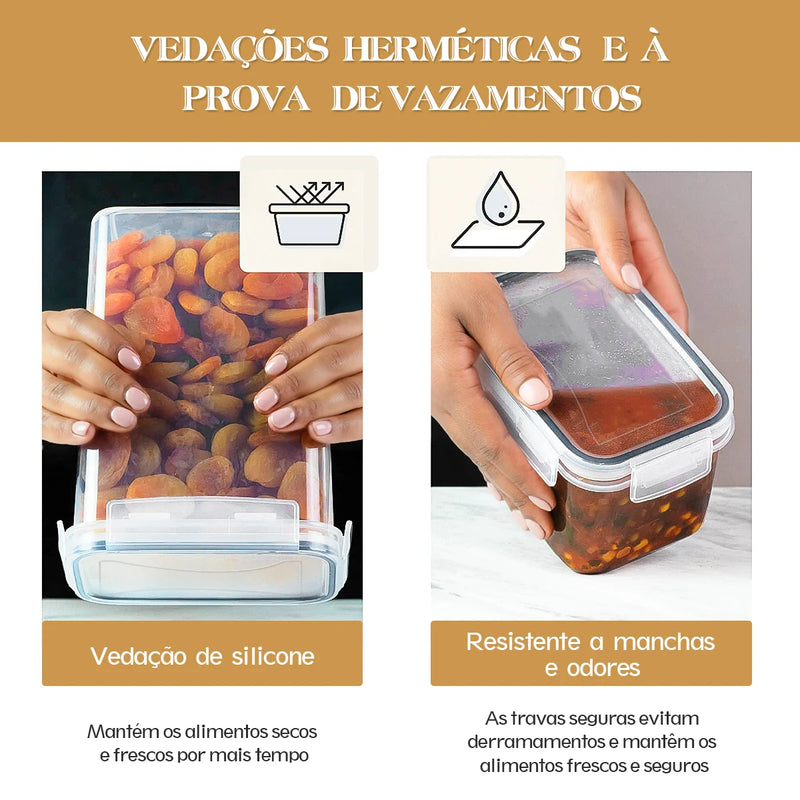 Conjunto de Recipientes Herméticos TPC (10 ou 15 peças)